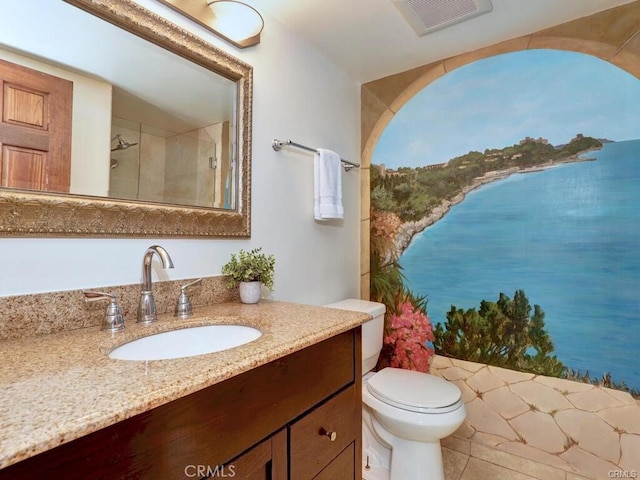 25152 Mammoth Cir, Lake Forest, CA 92630 - bathroom with vanity, a shower, and tile patterned floors