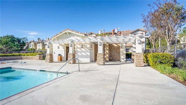 1335 Mc Fadden Dr, Fullerton, CA 92833 - community pool with a pergola and a patio