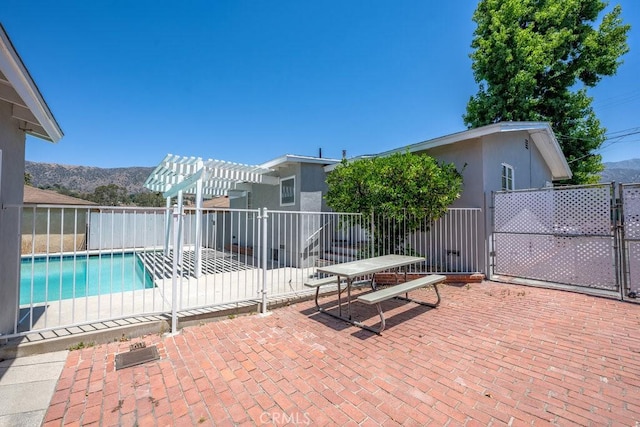 11009 Quill Ave, Sunland, CA 91040 - view of patio featuring a pergola and a mountain view