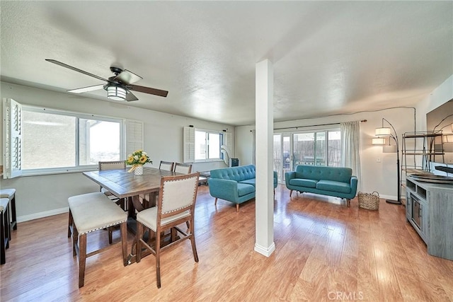 2424 S Gaffey St Unit 101, San Pedro, CA 90731 - dining room with light wood-style flooring and ceiling fan