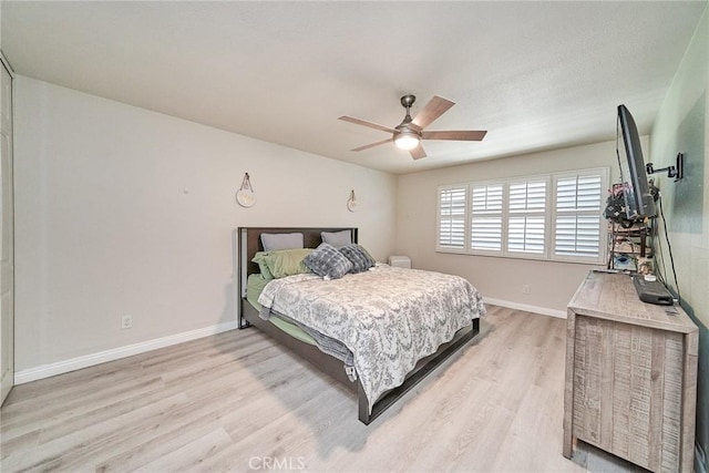 2424 S Gaffey St Unit 101, San Pedro, CA 90731 - bedroom featuring light wood finished floors and a ceiling fan