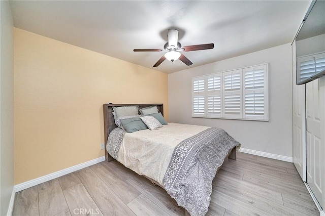 2424 S Gaffey St Unit 101, San Pedro, CA 90731 - bedroom featuring wood finished floors and a ceiling fan