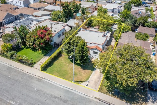 2439 California St, Walnut Park, CA 90255 - aerial perspective of suburban area featuring property parcel outlined