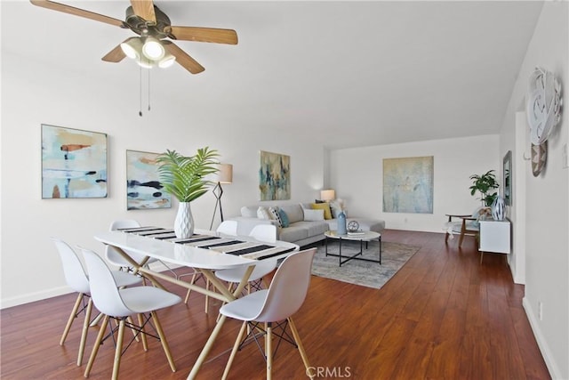 545 Chestnut Ave Unit 411, Long Beach, CA 90802 - dining area featuring wood finished floors and ceiling fan