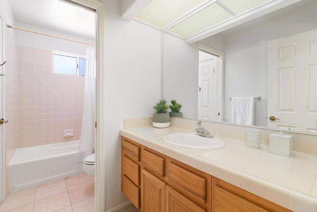 4356 Point Reyes Ct, Carlsbad, CA 92010 - full bathroom featuring vanity, shower / bath combination with curtain, and tile patterned flooring