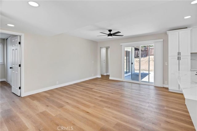 7364 Layton St, Rancho Cucamonga, CA 91730 - spare room with ceiling fan, light wood finished floors, and recessed lighting