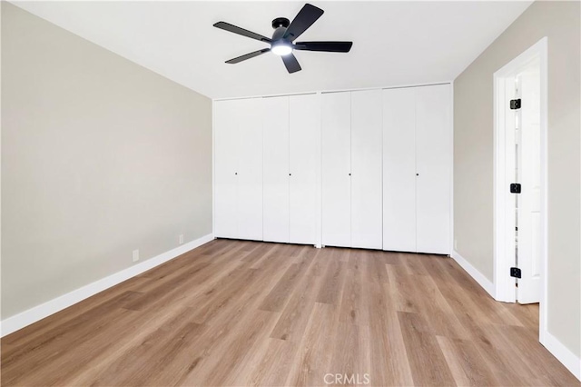 7364 Layton St, Rancho Cucamonga, CA 91730 - unfurnished bedroom featuring light wood-type flooring, a closet, and ceiling fan