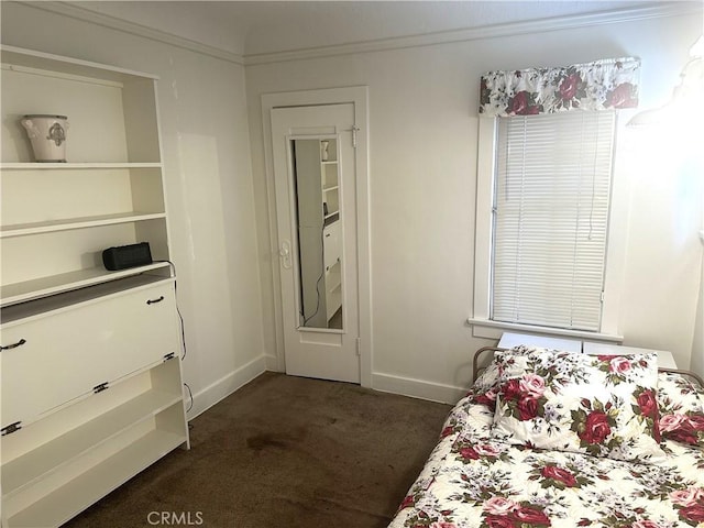 1316 Elm St, Alhambra, CA 91803 - bedroom featuring dark carpet and ornamental molding