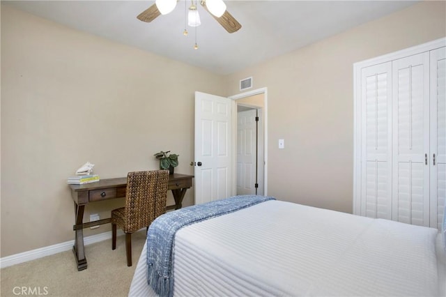 829 N Foxdale Ave, West Covina, CA 91790 - bedroom with light colored carpet and ceiling fan