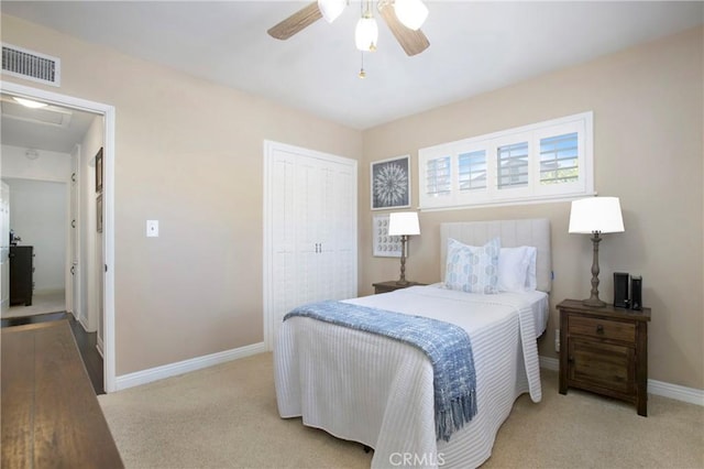 829 N Foxdale Ave, West Covina, CA 91790 - bedroom featuring carpet floors, a closet, and ceiling fan