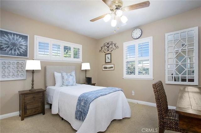 829 N Foxdale Ave, West Covina, CA 91790 - carpeted bedroom featuring baseboards and ceiling fan