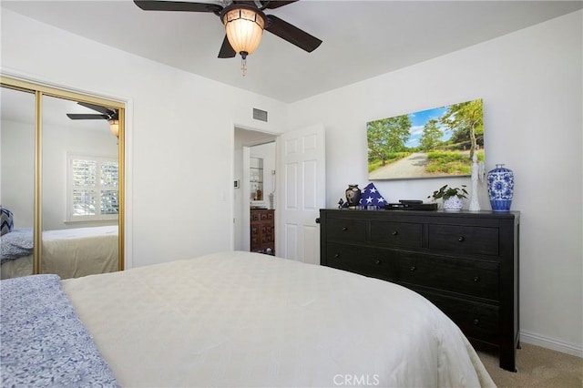 829 N Foxdale Ave, West Covina, CA 91790 - carpeted bedroom featuring a closet and ceiling fan