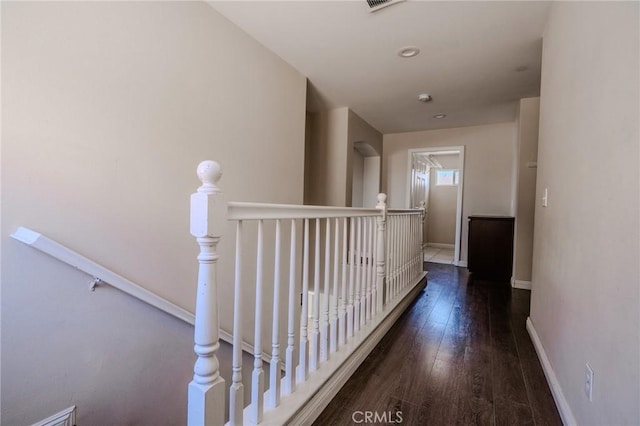 11818 Forest Park Ln, Victorville, CA 92392 - corridor featuring an upstairs landing and hardwood / wood-style floors