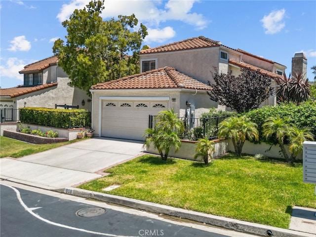 808 Links View Dr, Simi Valley, CA 93065 - mediterranean / spanish-style home featuring a garage, driveway, stucco siding, and a tiled roof