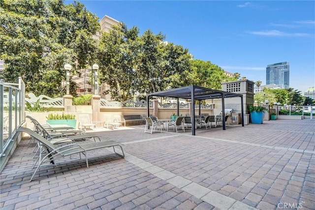 388 E Ocean Blvd Unit 1215, Long Beach, CA 90802 - view of patio with a gazebo and outdoor dining area