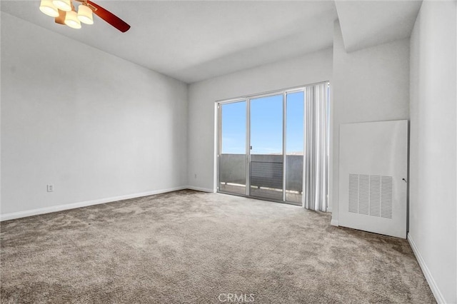 388 E Ocean Blvd Unit 1215, Long Beach, CA 90802 - unfurnished room featuring carpet flooring, a ceiling fan, and a heating unit