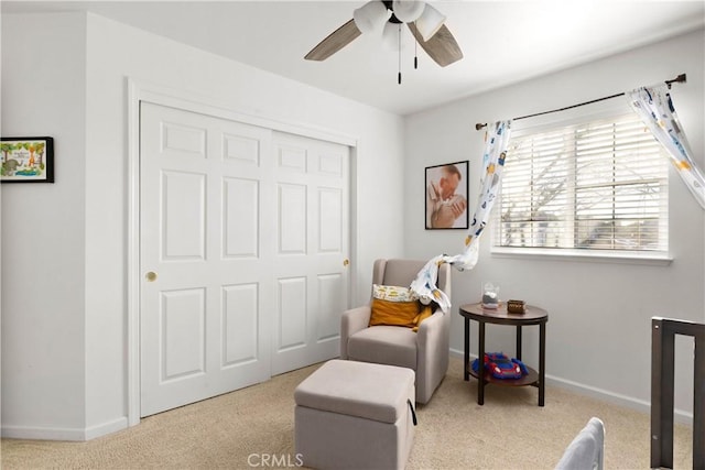 1101 Admiral Ln, Chico, CA 95973 - sitting room with carpet flooring and ceiling fan