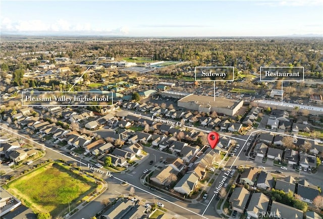 1101 Admiral Ln, Chico, CA 95973 - aerial view of property's location with nearby suburban area