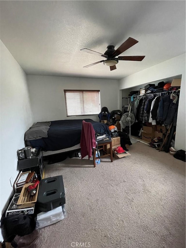7957 Sausalito Ave, West Hills, CA 91304 - carpeted bedroom featuring ceiling fan
