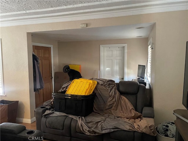 13213 Leffingwell Rd, Whittier, CA 90605 - living area with crown molding and wood finished floors