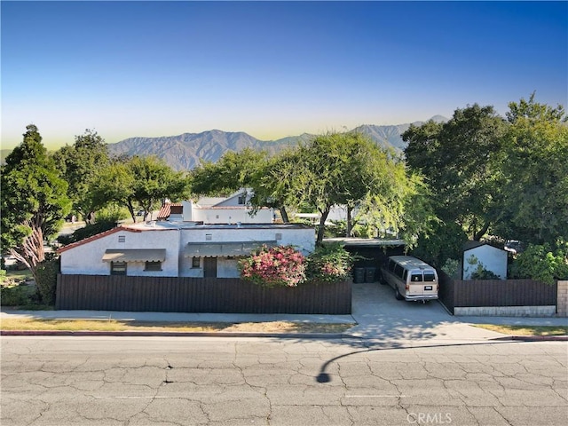 404 N Vinedo Ave, Pasadena, CA 91107 - mediterranean / spanish home featuring concrete driveway and a mountain view