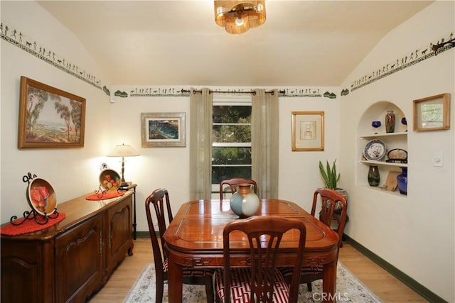 404 N Vinedo Ave, Pasadena, CA 91107 - dining space featuring vaulted ceiling and light wood finished floors