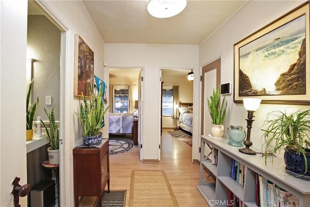 404 N Vinedo Ave, Pasadena, CA 91107 - hall with light wood finished floors and crown molding