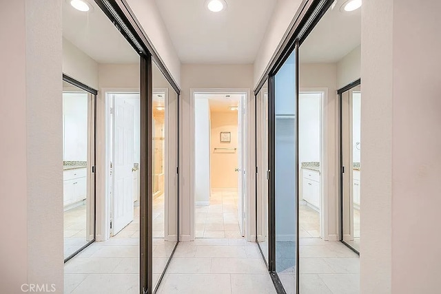 2209 W 25th St Unit 7, San Pedro, CA 90732 - corridor with light tile patterned floors and recessed lighting