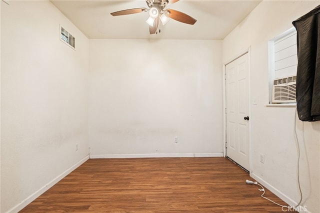 4491 N Dewitt Ave, Fresno, CA 93727 - spare room featuring ceiling fan and wood finished floors