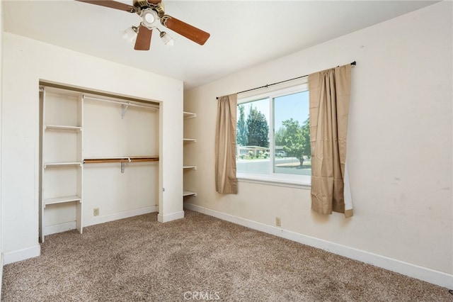 4491 N Dewitt Ave, Fresno, CA 93727 - unfurnished bedroom featuring carpet, a closet, and ceiling fan