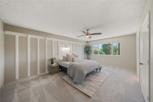 514 Mohawk Dr, Placentia, CA 92870 - bedroom with carpet flooring, a ceiling fan, and a textured ceiling