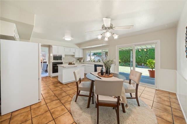 514 Mohawk Dr, Placentia, CA 92870 - dining room with light tile patterned floors and a ceiling fan