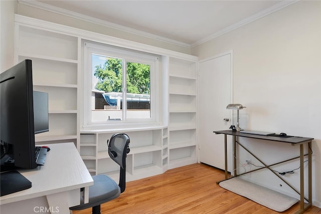 1414 W Jackman St, Lancaster, CA 93534 - office with light wood-type flooring and crown molding