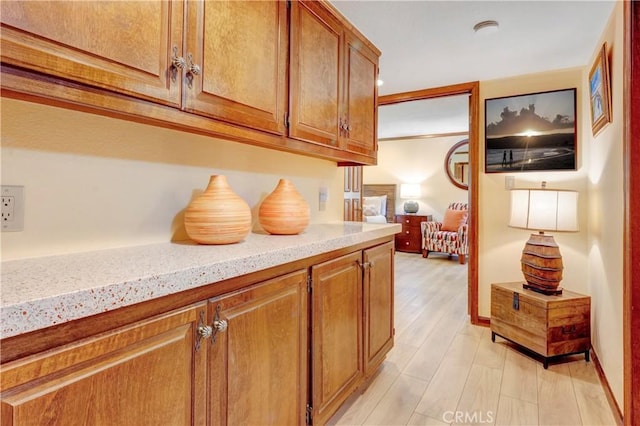 6272 Riviera Cir, Long Beach, CA 90815 - hallway featuring light wood-style floors