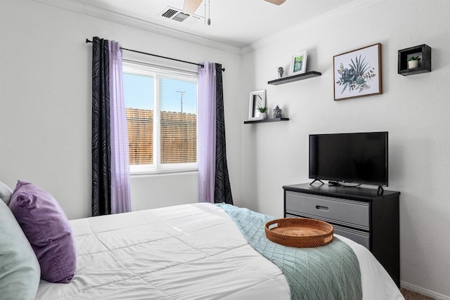 6636 Indian Cove Rd Unit 29, Palms, CA 92277 - bedroom featuring crown molding and a ceiling fan