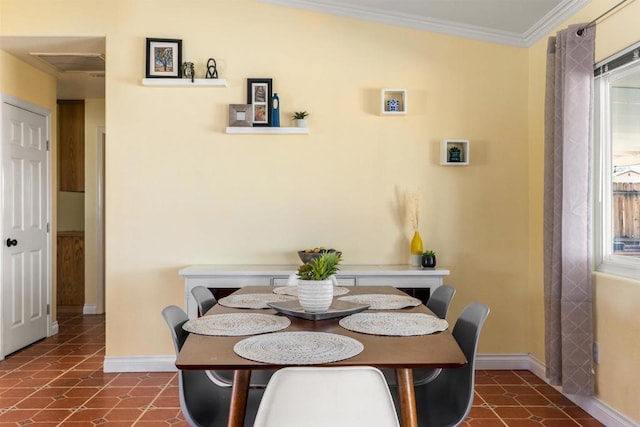 6636 Indian Cove Rd Unit 29, Palms, CA 92277 - dining room with baseboards and ornamental molding