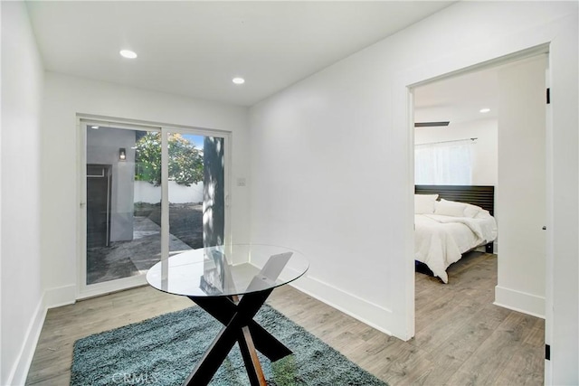 5737 5th, Los Angeles, CA 90043 - dining area featuring light wood-style floors and recessed lighting
