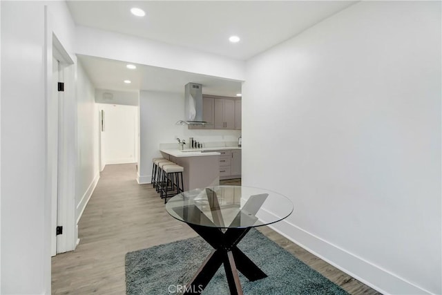 5737 5th, Los Angeles, CA 90043 - hall with light wood-type flooring and recessed lighting