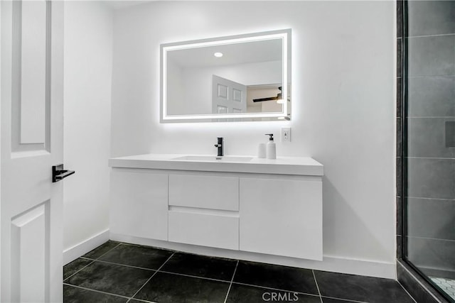 5737 5th, Los Angeles, CA 90043 - full bath featuring vanity, a tile shower, and tile patterned floors