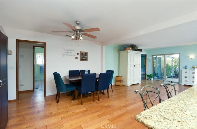 25355 Auld Ave, Hemet, CA 92544 - dining area featuring ceiling fan and light wood-style flooring