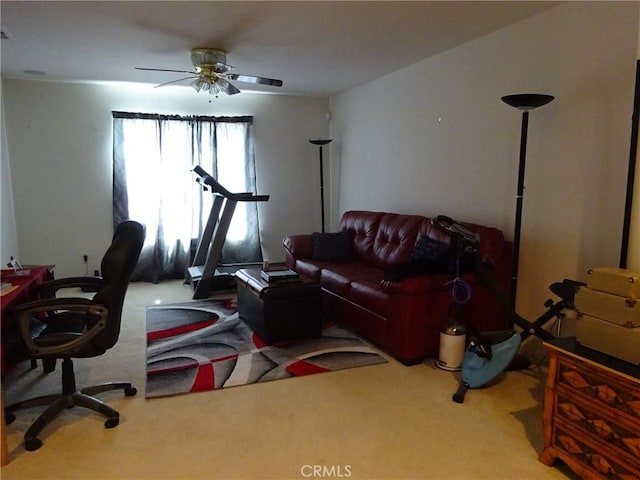 43890 Moccasin Pl, Lancaster, CA 93536 - office area with carpet floors and ceiling fan