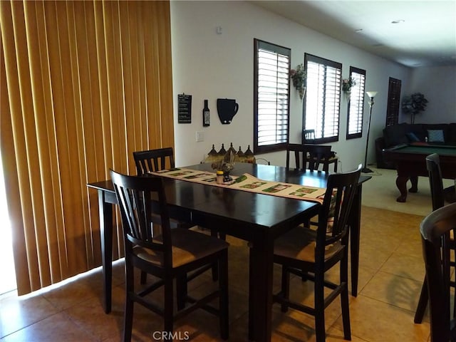 43890 Moccasin Pl, Lancaster, CA 93536 - dining room with light tile patterned floors and pool table