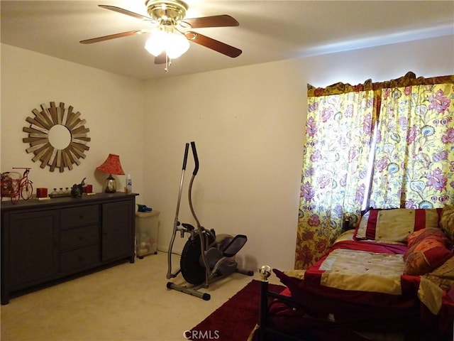 43890 Moccasin Pl, Lancaster, CA 93536 - bedroom with light carpet and ceiling fan