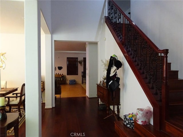 43890 Moccasin Pl, Lancaster, CA 93536 - hall with stairway and wood finished floors