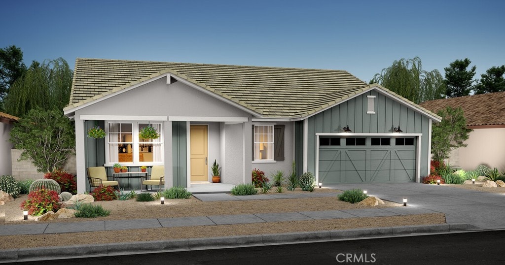 45105 W View Way, Lancaster, CA 93536 - view of front of property featuring a garage, concrete driveway, and board and batten siding