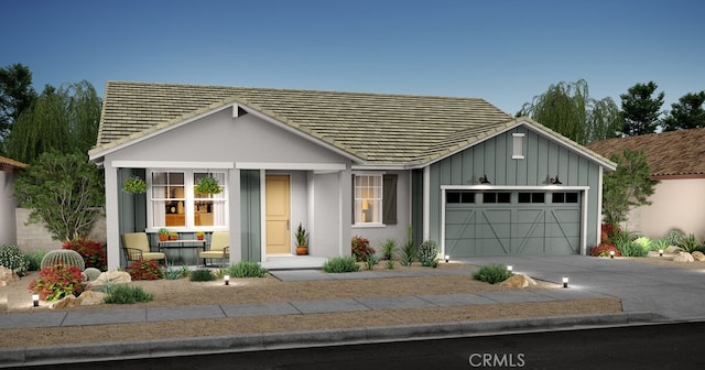 45105 W View Way, Lancaster, CA 93536 - view of front of property featuring a garage, concrete driveway, and board and batten siding