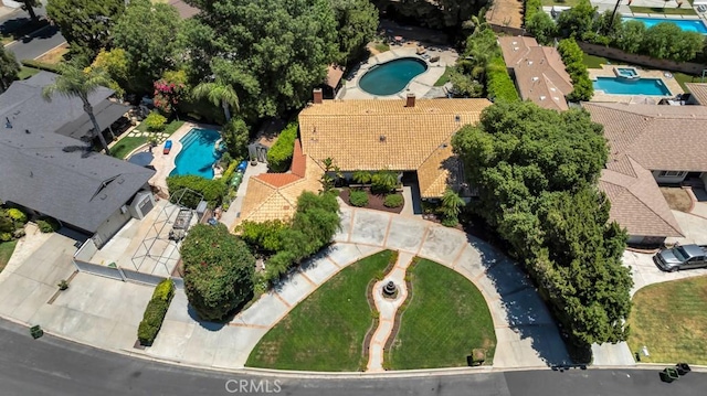 9604 Tunney Ave, Northridge, CA 91324 - aerial view of property's location featuring a pool area