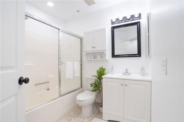 13801 Oxnard St Unit 202, Van Nuys, CA 91401 - bathroom with vanity, enclosed tub / shower combo, and tile patterned floors