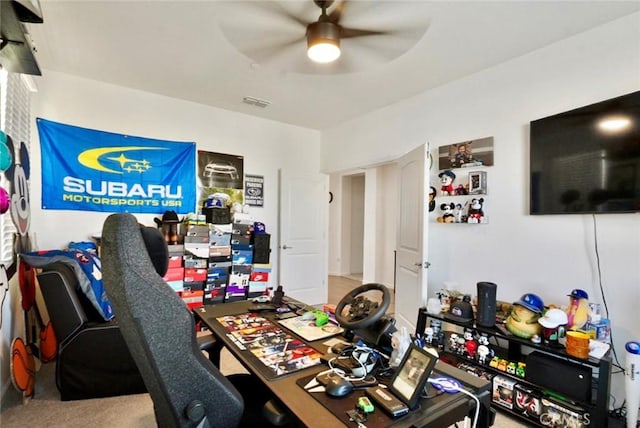 453 Daffodil Dr, Merced, CA 95341 - office area featuring a ceiling fan