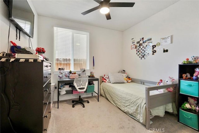 453 Daffodil Dr, Merced, CA 95341 - carpeted bedroom featuring an office area and ceiling fan